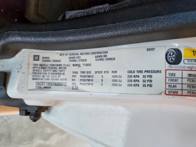 Продажа на аукционе авто 2007 Chevrolet Colorado, vin: 1GCDT19E078209912, номер лота: 70825316