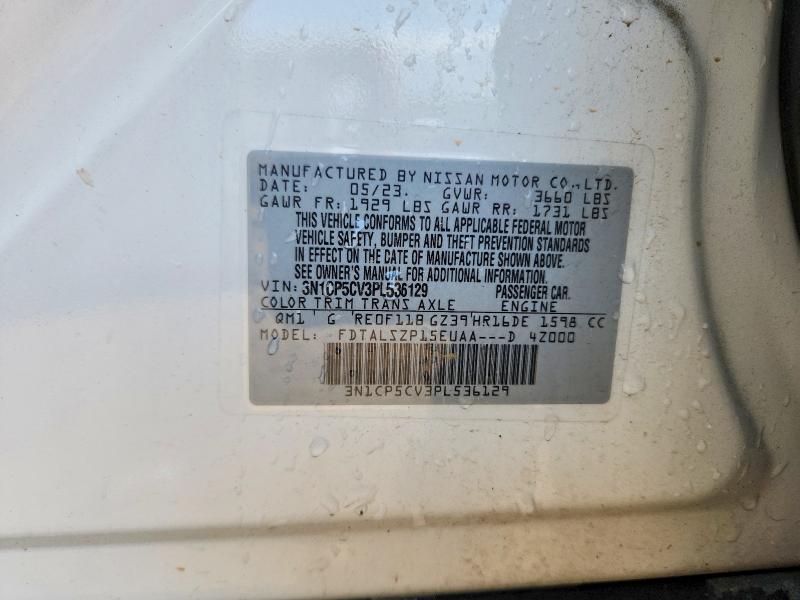 2023 Nissan Kicks მანქანა იყიდება აუქციონზე, vin: 3N1CP5CV3PL536129, აუქციონის ნომერი: 70074396