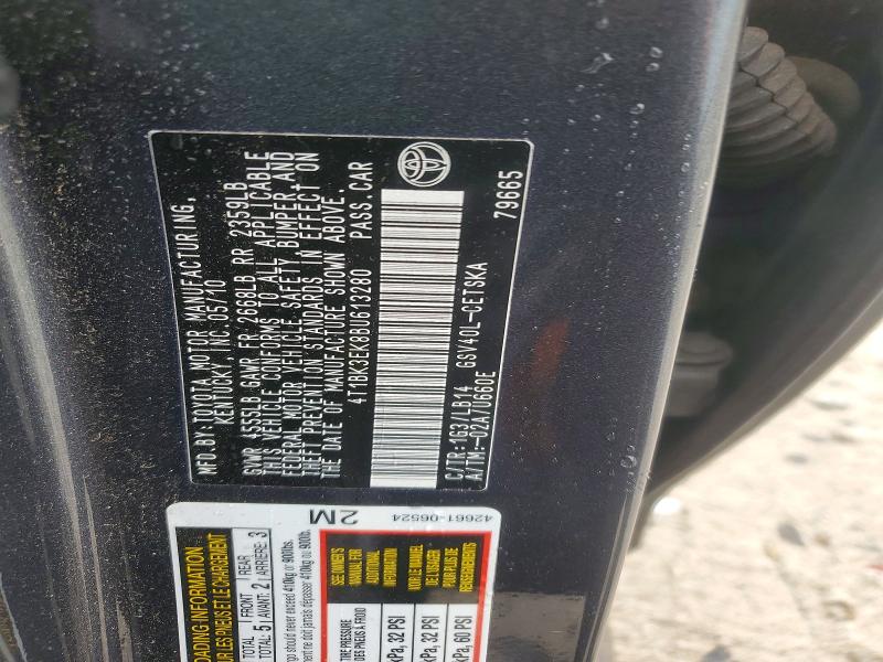 Aukcja sprzedaży 2011 Toyota Camry, vin: 4T1BK3EK8BU613280, numer aukcji: 67800516