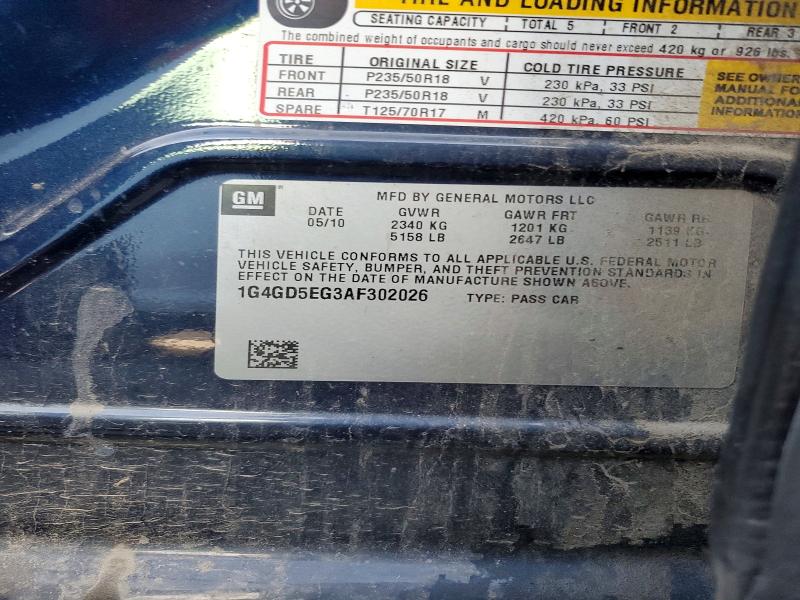 Продаж на аукціоні авто 2010 Buick Lacrosse, vin: 1G4GD5EG3AF302026, номер лоту: 68603116
