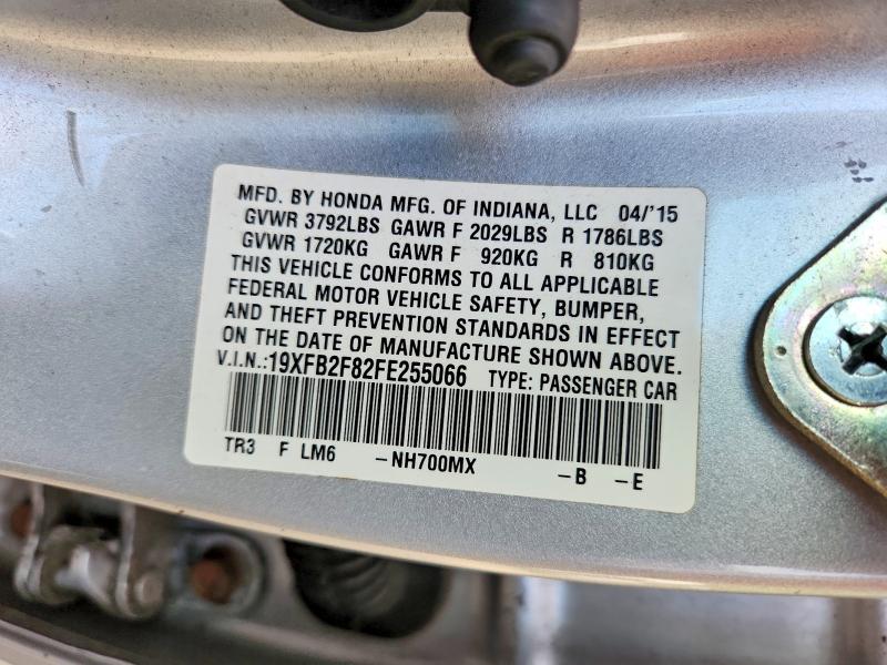 Aukcja sprzedaży 2015 Honda Civic, vin: 19XFB2F82FE255066, numer aukcji: 69562766