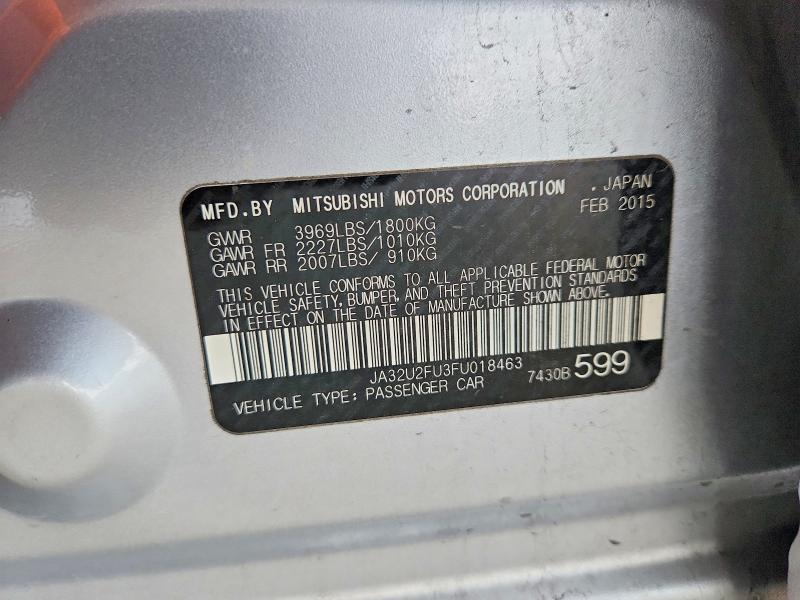 Aukcja sprzedaży 2015 Mitsubishi Lancer, vin: JA32U2FU3FU018463, numer aukcji: 67412386