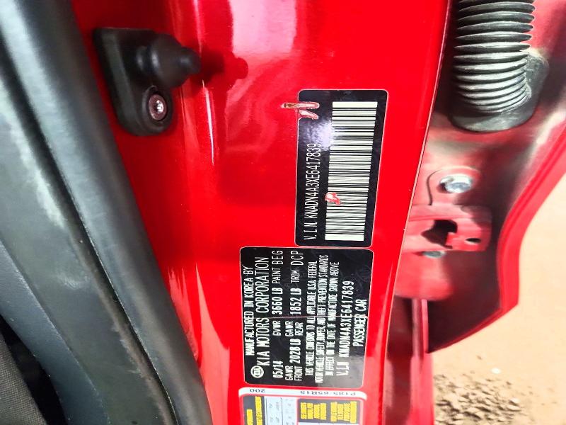 Продажа на аукционе авто 2014 Kia Rio, vin: KNADN4A3XE6417839, номер лота: 67923656