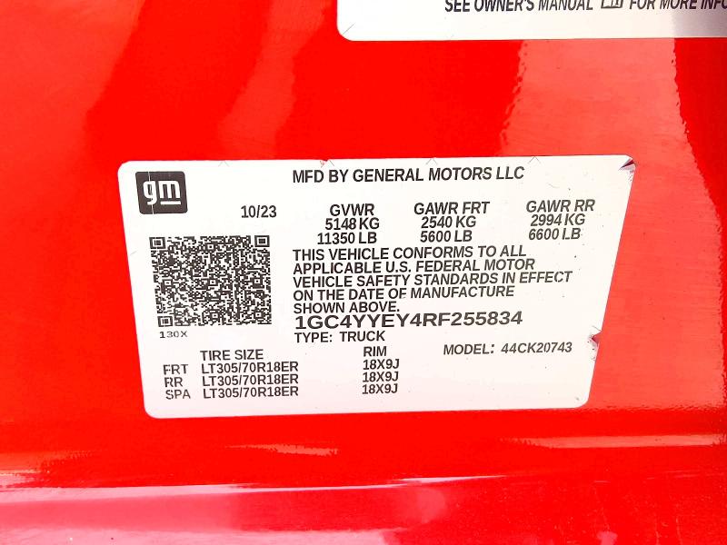 69529906 :رقم المزاد ، 1GC4YYEY4RF255834 vin ، 2024 Chevrolet Silverado مزاد بيع