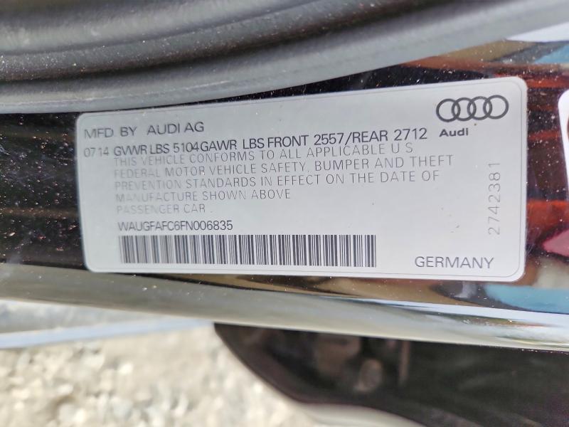 69820936 :رقم المزاد ، WAUGFAFC6FN006835 vin ، 2015 Audi A6 مزاد بيع