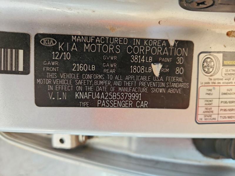 67124726 :رقم المزاد ، KNAFU4A25B5379991 vin ، 2011 Kia Forte مزاد بيع