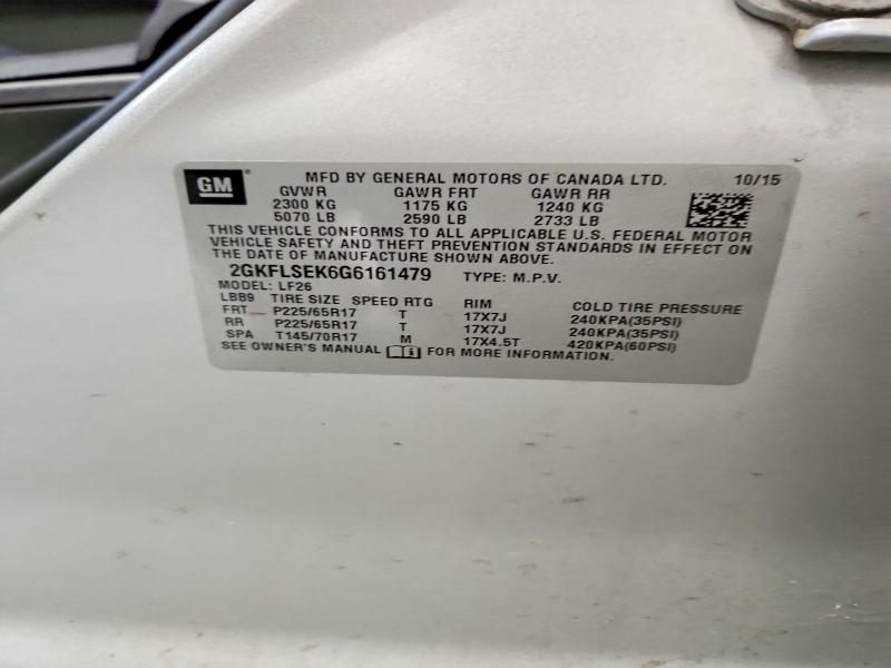 2016 Gmc Terrain მანქანა იყიდება აუქციონზე, vin: 2GKFLSEK6G6161479, აუქციონის ნომერი: 69066746
