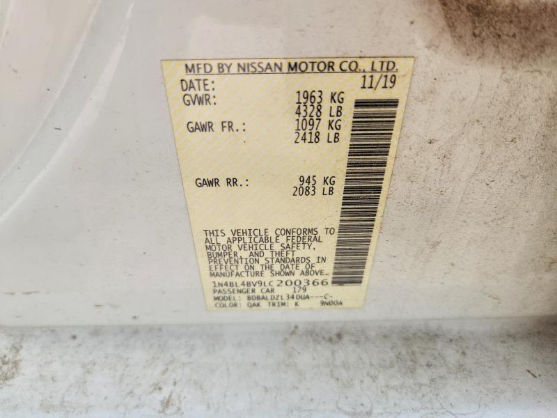 Продаж на аукціоні авто 2020 Nissan Altima, vin: 1N4BL4BV9LC200366, номер лоту: 67512946