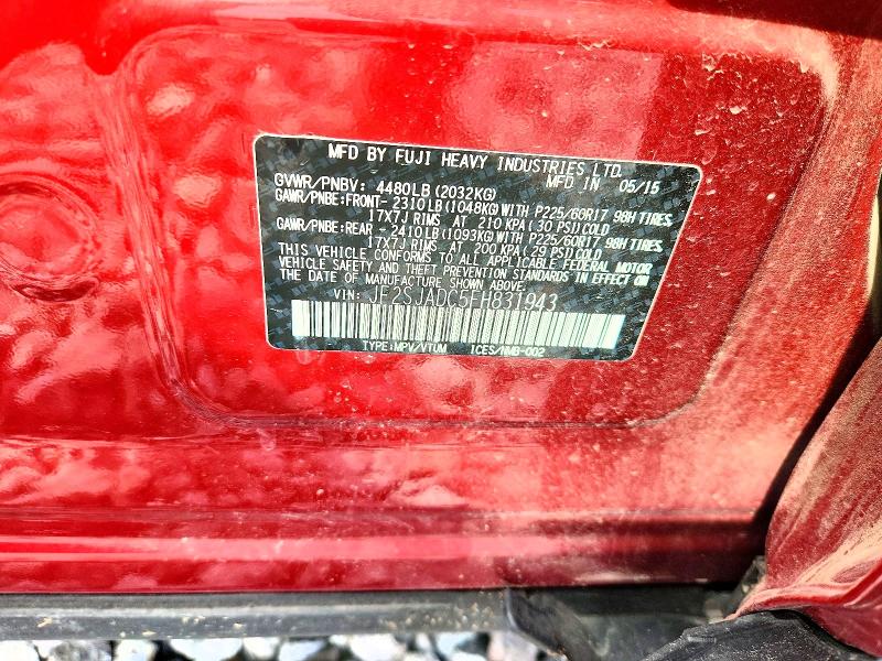 Продажа на аукционе авто 2015 Subaru Forester, vin: JF2SJADC5FH831943, номер лота: 67039366