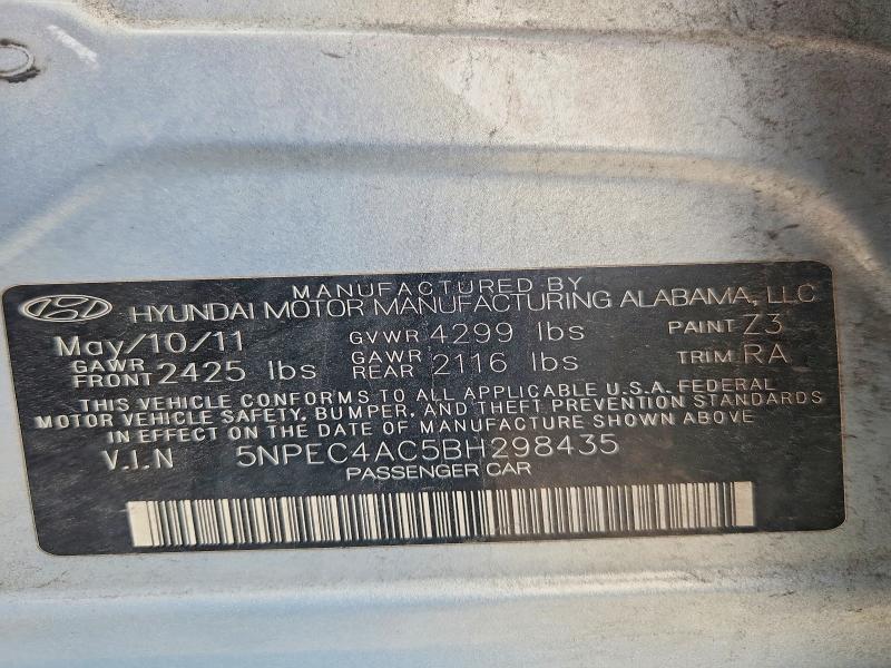 Продажа на аукционе авто 2011 Hyundai Sonata, vin: 5NPEC4AC5BH298435, номер лота: 70782996