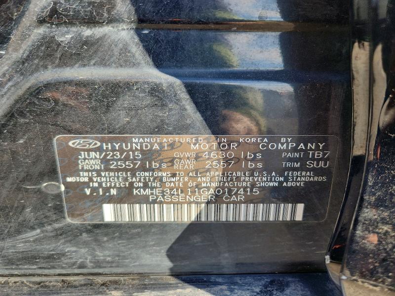 Продаж на аукціоні авто 2016 Hyundai Sonata Hybrid, vin: KMHE34L11GA017415, номер лоту: 69044096