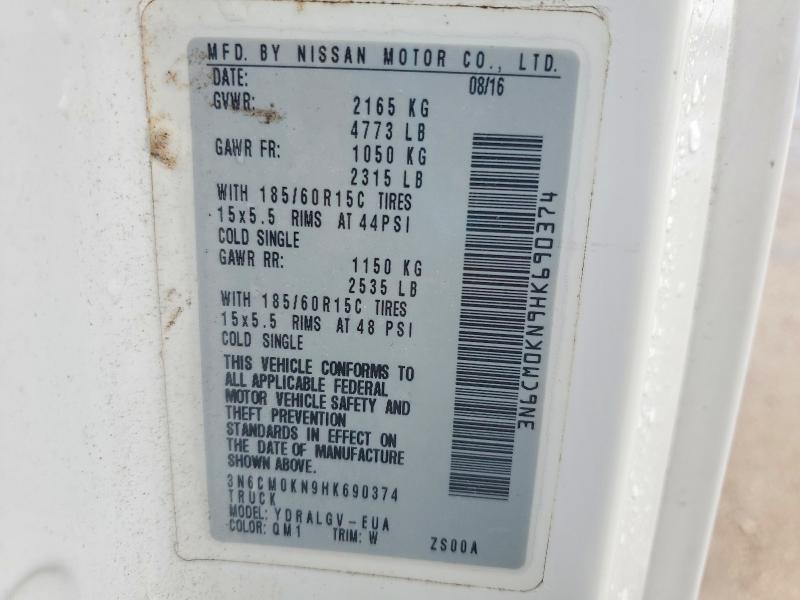 Aukcja sprzedaży 2017 Nissan Nv200, vin: 3N6CM0KN9HK690374, numer aukcji: 68754086