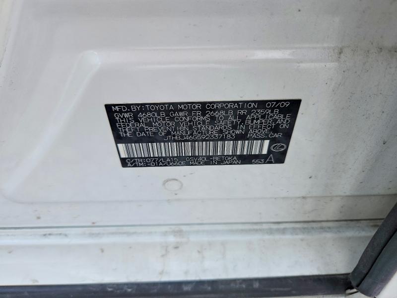69204016 :رقم المزاد ، JTHBJ46G592337183 vin ، 2009 Lexus Es مزاد بيع