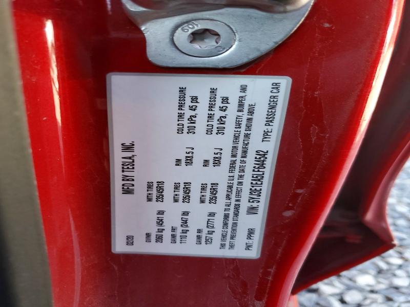 2020 Tesla Model 3 მანქანა იყიდება აუქციონზე, vin: 5YJ3E1EA5LF644542, აუქციონის ნომერი: 67900746