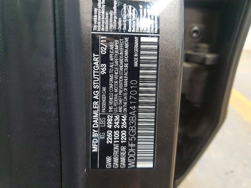 Aukcja sprzedaży 2011 Mercedes-benz E, vin: WDDHF5GB3BA417010, numer aukcji: 68788746