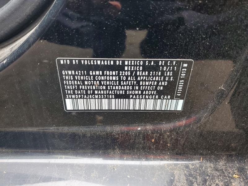 67404096 :رقم المزاد ، 3VWDP7AJ6CM337185 vin ، 2012 Volkswagen Jetta مزاد بيع