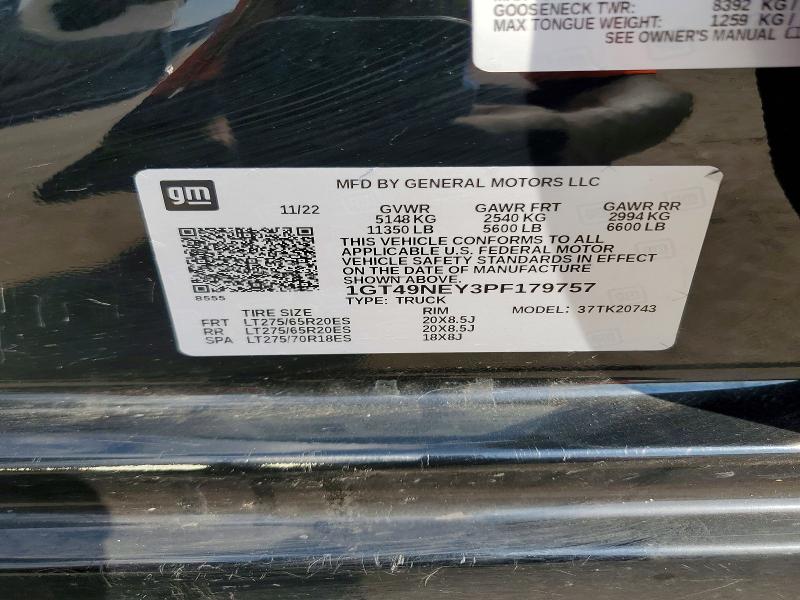 Продаж на аукціоні авто 2023 Gmc Sierra, vin: 1GT49NEY3PF179757, номер лоту: 69591616