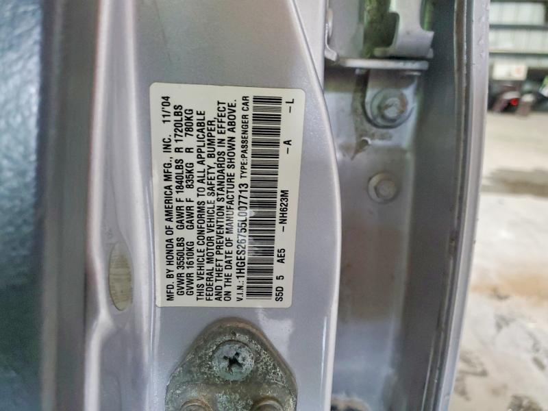Aukcja sprzedaży 2005 Honda Civic, vin: 1HGES26755L007713, numer aukcji: 68449406