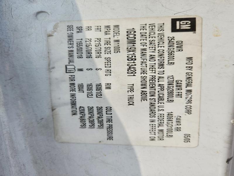 Продаж на аукціоні авто 2005 Chevrolet Astro, vin: 1GCDM19X15B134281, номер лоту: 68084226