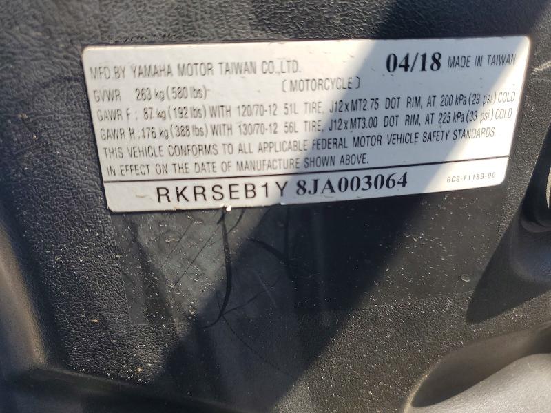 2018 Yamaha Yw125 მანქანა იყიდება აუქციონზე, vin: RKRSEB1Y8JA003064, აუქციონის ნომერი: 67370176