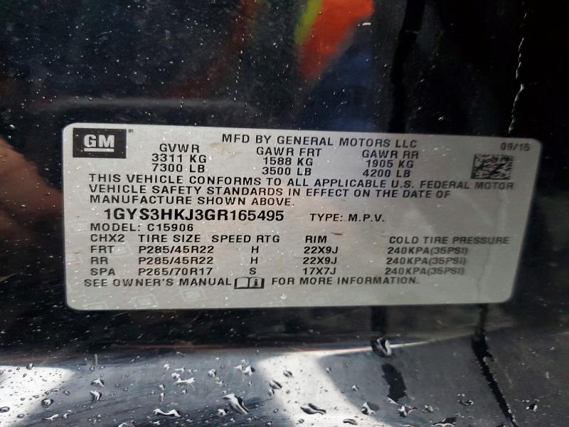 65868216 :رقم المزاد ، 1GYS3HKJ3GR165495 vin ، 2016 Cadillac Escalade مزاد بيع