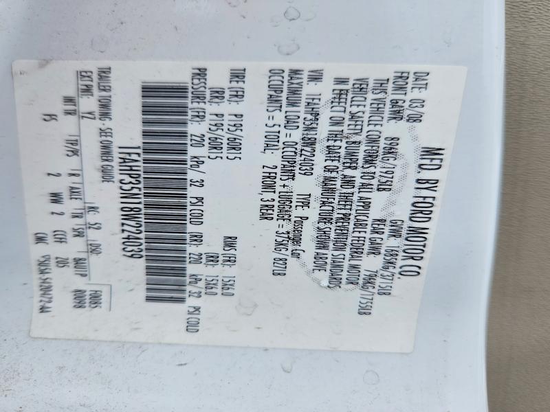 Aukcja sprzedaży 2008 Ford Focus, vin: 1FAHP35N18W224039, numer aukcji: 69612376