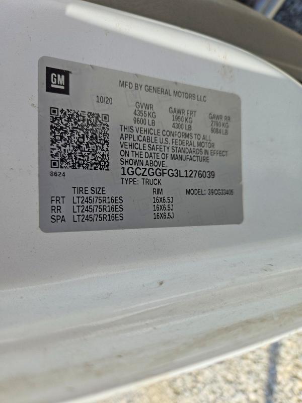 Продаж на аукціоні авто 2020 Chevrolet Express G3500, vin: 1GCZGGFG3L1276039, номер лоту: 69174476