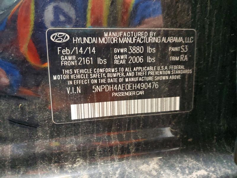 2014 Hyundai Elantra მანქანა იყიდება აუქციონზე, vin: 5NPDH4AE0EH490476, აუქციონის ნომერი: 71255606