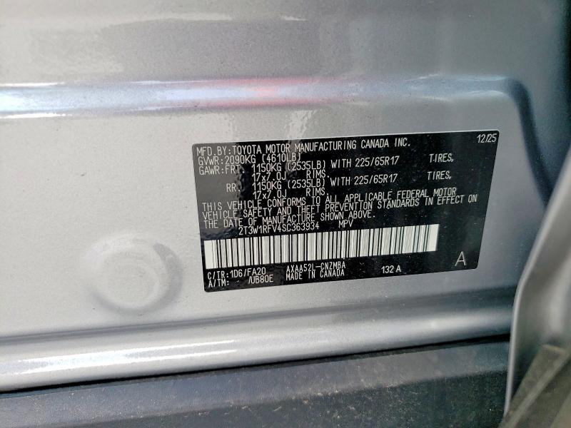 Продажа на аукционе авто 2025 Toyota Rav4, vin: 2T3W1RFV4SC363934, номер лота: 68131016