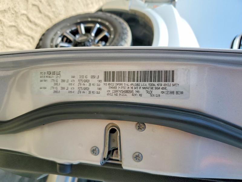67285426 :رقم المزاد ، 1C6RR7NM3HS882645 vin ، 2017 Ram 1500 مزاد بيع