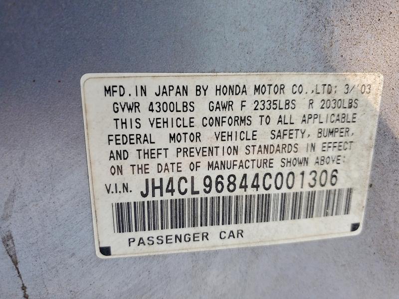 2004 Acura Tsx მანქანა იყიდება აუქციონზე, vin: JH4CL96844C001306, აუქციონის ნომერი: 68810526
