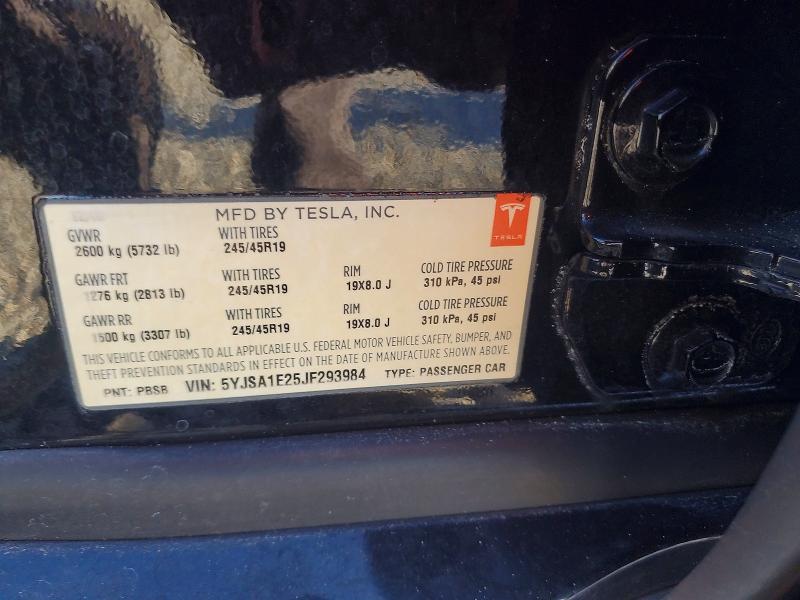 Продаж на аукціоні авто 2018 Tesla Model S, vin: 5YJSA1E25JF293984, номер лоту: 67104976