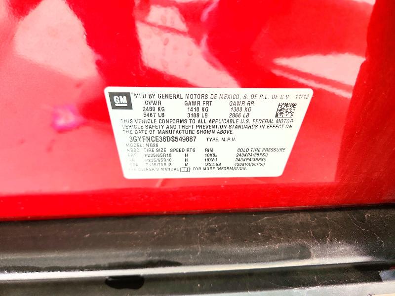Продаж на аукціоні авто 2013 Cadillac Srx, vin: 3GYFNCE36DS549887, номер лоту: 69693616