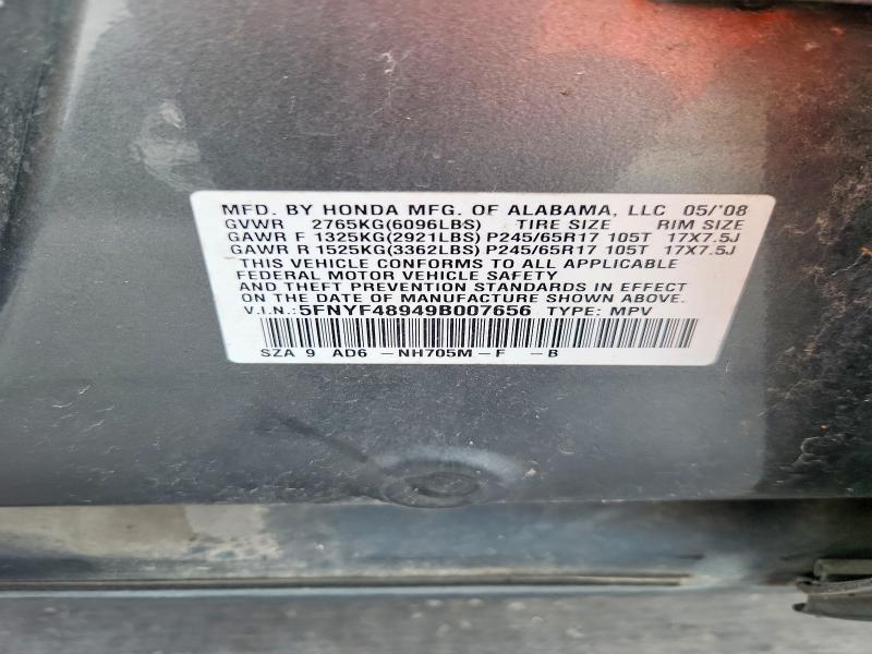 Aukcja sprzedaży 2009 Honda Pilot, vin: 5FNYF48949B007656, numer aukcji: 70341306
