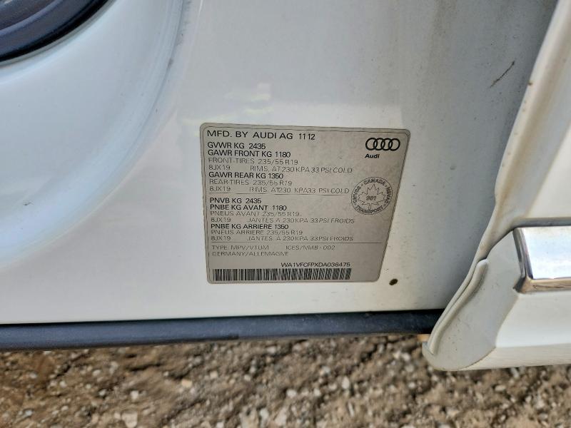 Продаж на аукціоні авто 2013 Audi Q5, vin: WA1VFCFPXDA036475, номер лоту: 68862506