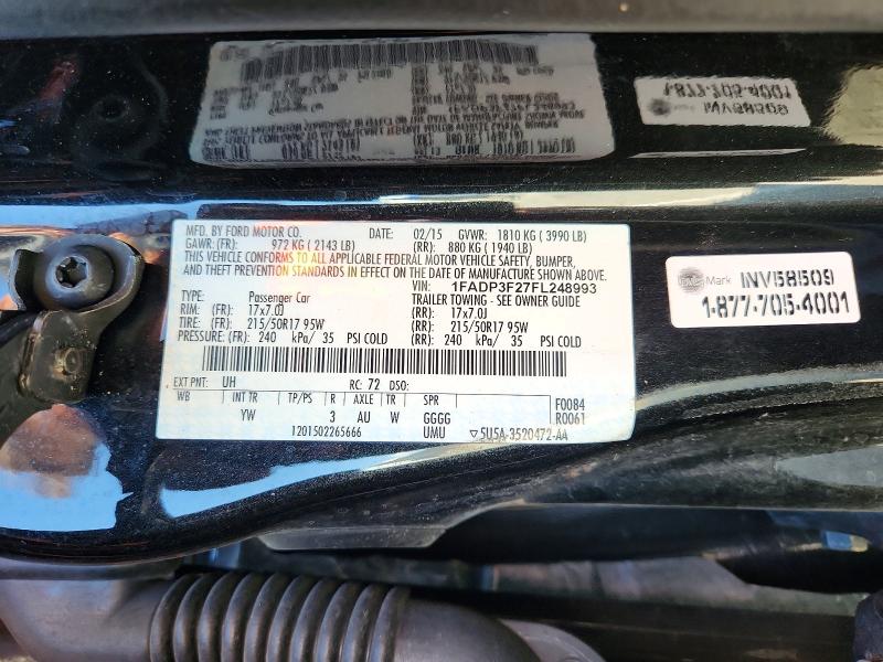 Продаж на аукціоні авто 2015 Ford Focus, vin: 1FADP3F27FL248993, номер лоту: 70292726