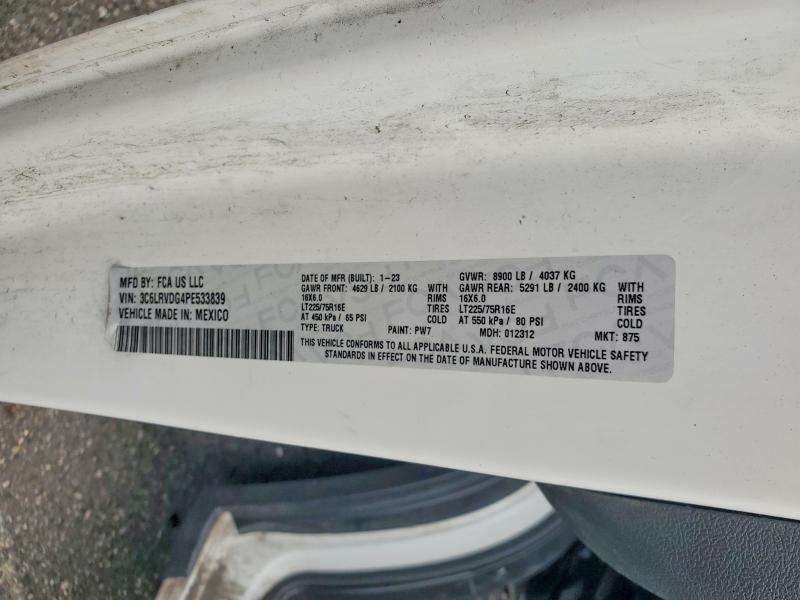 68038286 :رقم المزاد ، 3C6LRVDG4PE533839 vin ، 2023 Ram Promaster 2500 مزاد بيع