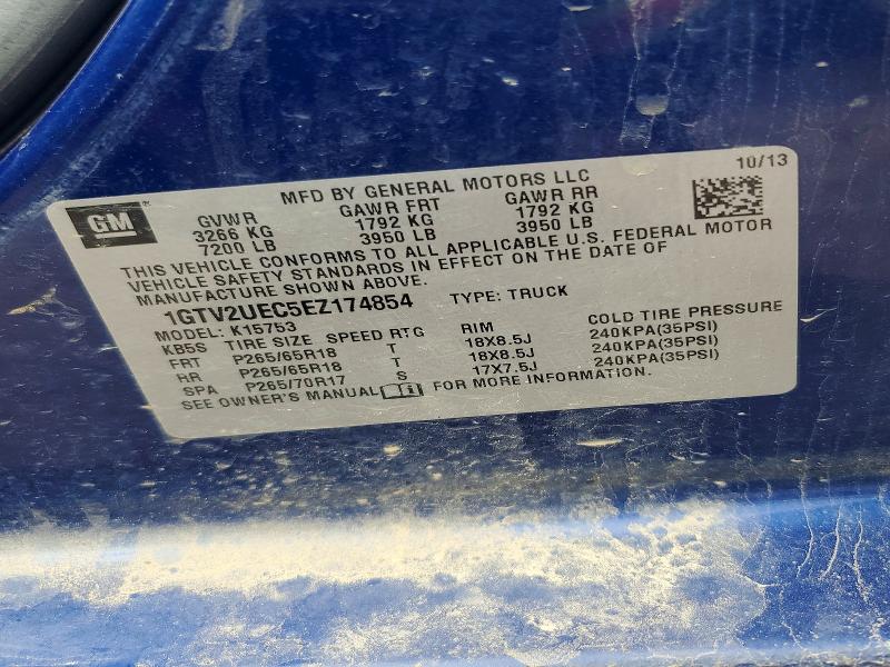 Продажа на аукционе авто 2014 Gmc Sierra, vin: 1GTV2UEC5EZ174854, номер лота: 67245906