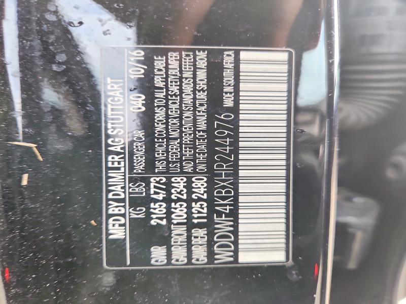 71148926 :رقم المزاد ، WDDWF4KBXHR244976 vin ، 2017 Mercedes-benz C مزاد بيع
