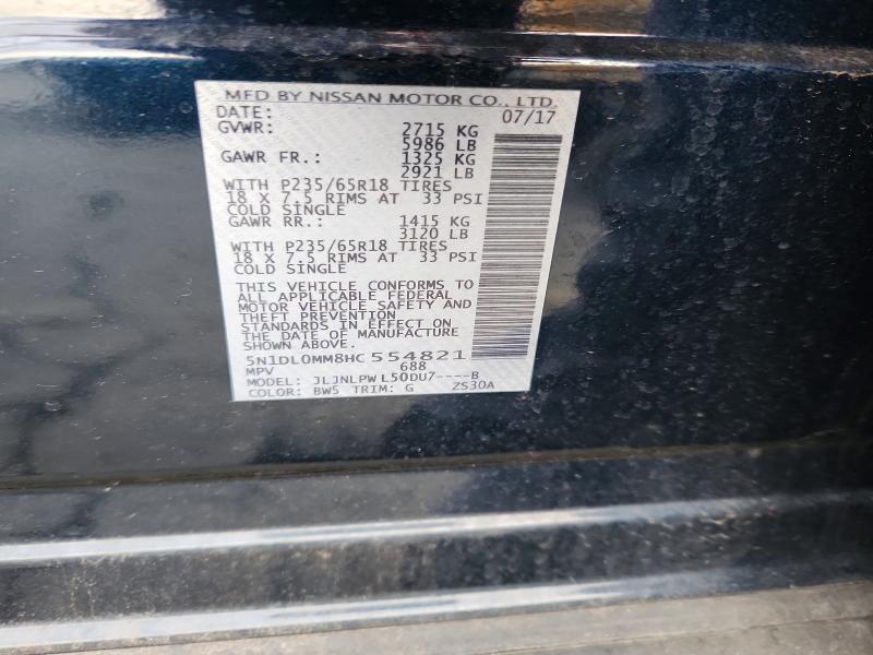 Aukcja sprzedaży 2017 Infiniti Qx60, vin: 5N1DL0MM8HC554821, numer aukcji: 70181136