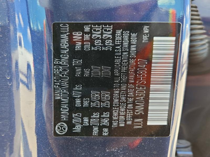 2025 Hyundai Tucson მანქანა იყიდება აუქციონზე, vin: 5NMJA3DE7SH580407, აუქციონის ნომერი: 67895266