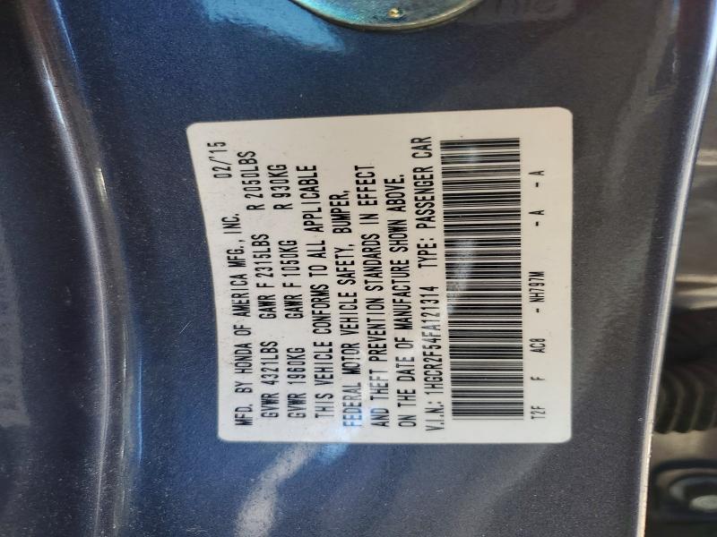 70788226 :رقم المزاد ، 1HGCR2F54FA121314 vin ، 2015 Honda Accord مزاد بيع