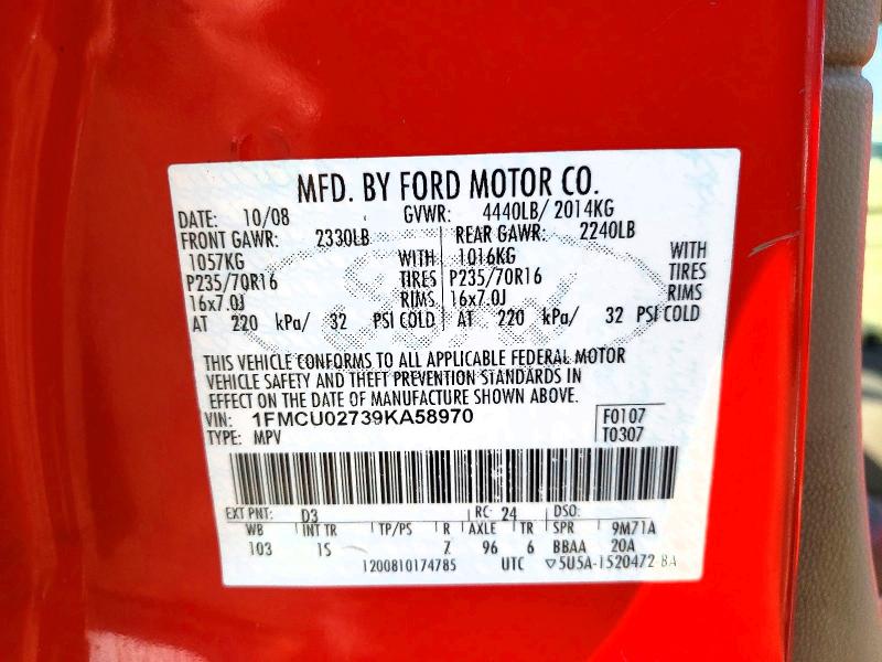 Продаж на аукціоні авто 2009 Ford Escape, vin: 1FMCU02739KA58970, номер лоту: 67912746