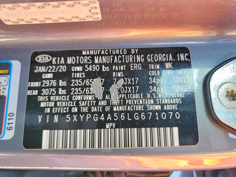 Aukcja sprzedaży 2020 Kia Sorento, vin: 5XYPG4A56LG671070, numer aukcji: 67084416