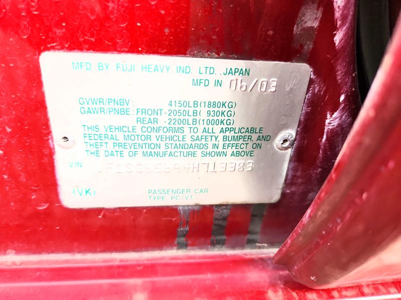 Продажа на аукционе авто 2004 Subaru Forester, vin: JF1SG65694H713383, номер лота: 68263346