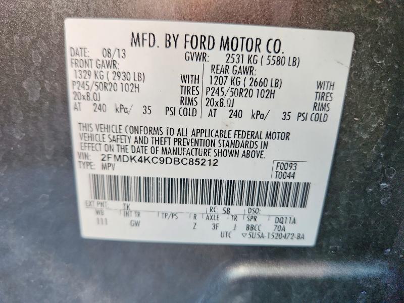 Продажа на аукционе авто 2013 Ford Edge, vin: 2FMDK4KC9DBC85212, номер лота: 67704776