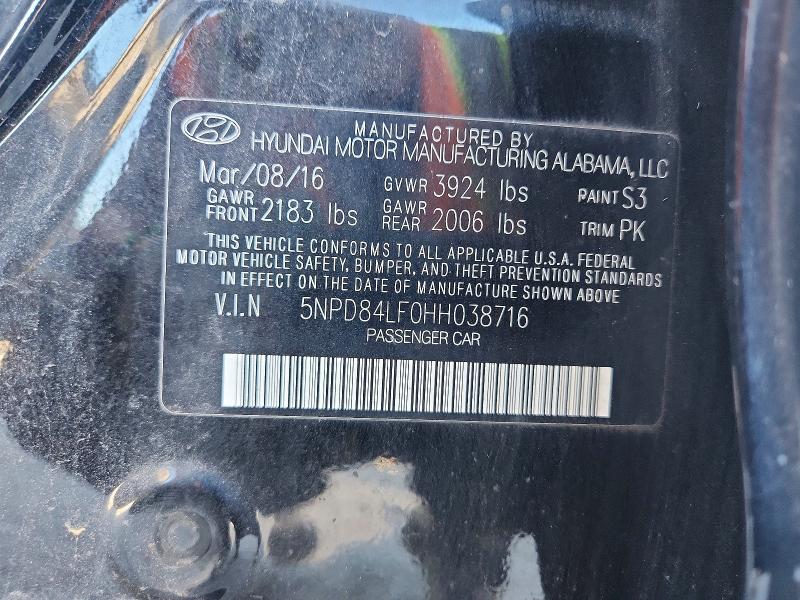 Aukcja sprzedaży 2017 Hyundai Elantra, vin: 5NPD84LF0HH038716, numer aukcji: 69089006