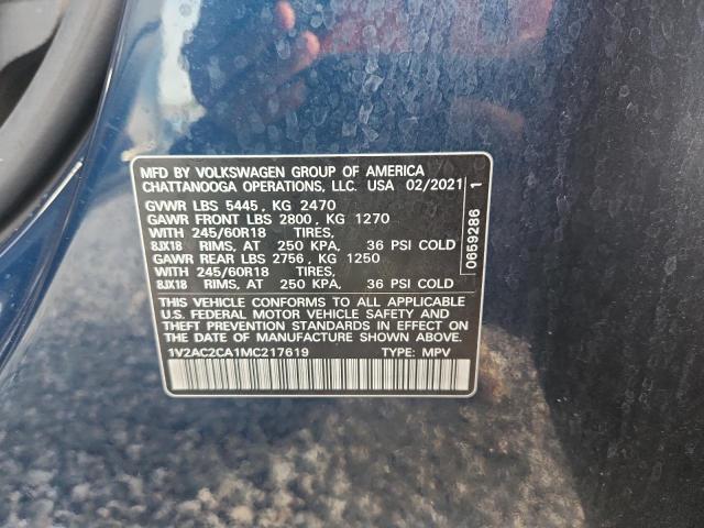 Продаж на аукціоні авто 2021 Volkswagen Atlas Cross Sport, vin: 1V2AC2CA1MC217619, номер лоту: 67838096