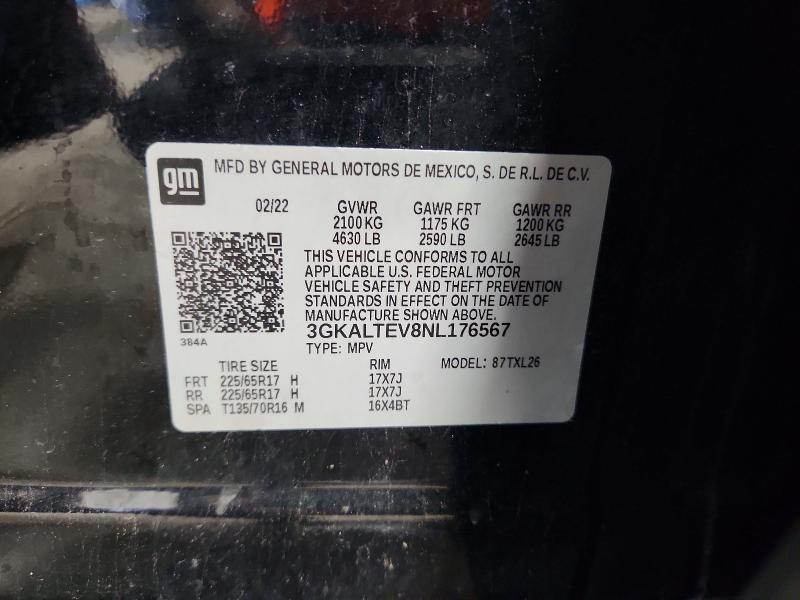 Aukcja sprzedaży 2022 Gmc Terrain, vin: 3GKALTEV8NL176567, numer aukcji: 64598816