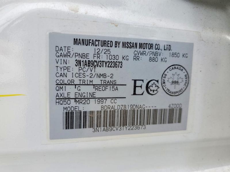 70869646 :رقم المزاد ، 3N1AB9CV3TY223673 vin ، 2026 Nissan Sentra مزاد بيع